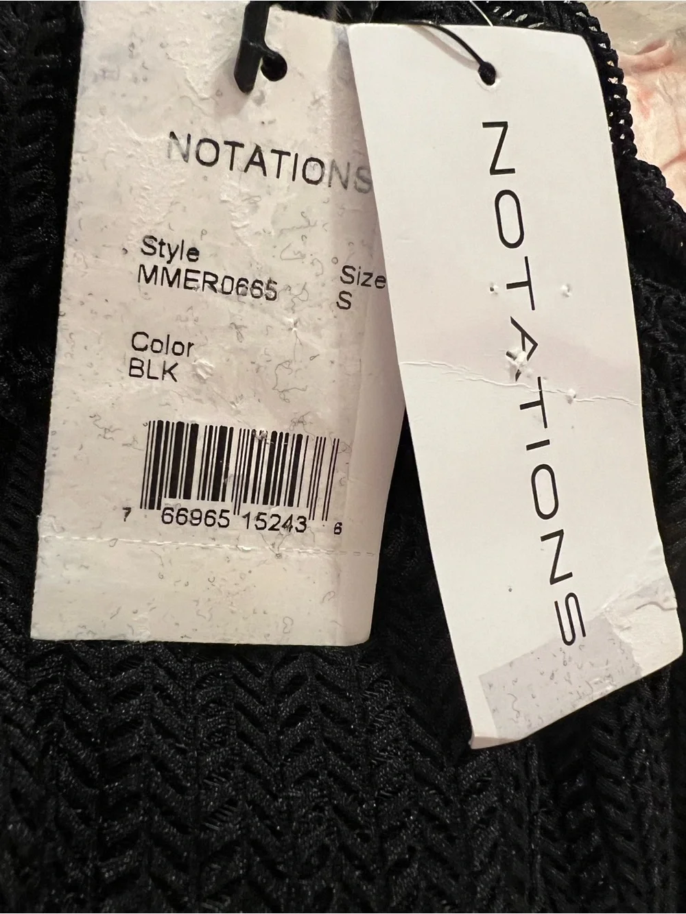 NY Collection Notations Women's Open Knit Cardigan, Black, Small MSRP $44